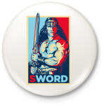 printfashion Conan Sword - Kitűző, hűtőmágnes - Fehér (7576694)