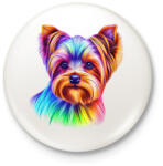 printfashion Színes yorkshire terrier kutya rajz - Kitűző, hűtőmágnes - Fehér (13385957)