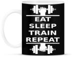 printfashion EAT SLEEP TRAIN REPEAT - Bögre - Fekete (956455)