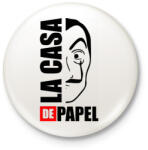 printfashion La case de papel - Kitűző, hűtőmágnes - Fehér (5229411)