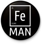 printfashion Periodic Ironman Fehér - Kitűző, hűtőmágnes - Fekete (4257079)