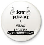 printfashion Legjobb autószerelő - Kitűző, hűtőmágnes - Fehér (3081685)