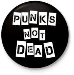 printfashion Punks not dead - Kitűző, hűtőmágnes - Fekete (7668312)