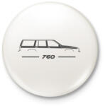 printfashion Volvo 760 (4) - Kitűző, hűtőmágnes - Fehér (14468182)
