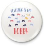 printfashion Sleeping is my hobby - Kitűző, hűtőmágnes - Fehér (7541923)