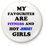 printfashion A kedvenceim a fitnessz és a jó januári születésű csajok - Kitűző, hűtőmágnes - Fehér (3079533)