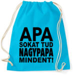 printfashion Apa sokat tud, nagypapa mindent! - Sportzsák, Tornazsák - Surf blue (1028661)