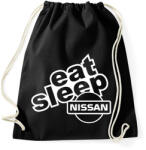 printfashion Eat Sleep Nissan - Sportzsák, Tornazsák - Fekete (2244428)