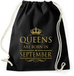 printfashion A királynők szeptemberben születnek - Sportzsák, Tornazsák - Fekete (333860)