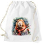 printfashion Karácsonyi capybara - Sportzsák, Tornazsák - Fehér (14730413)