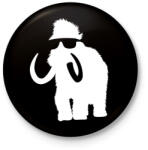 printfashion Laza mammut - Kitűző, hűtőmágnes - Fekete (3097852)