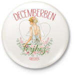 printfashion Decemberben férjhez megyek - Kitűző, hűtőmágnes - Fehér (7336173)