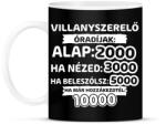 printfashion Villanyszerelő óradíjak - Bögre - Fekete (9400676)
