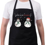 printfashion Hóemberek maszkban - Kötény - Fekete (4937211)