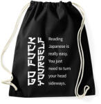 printfashion Reading Japanese is really easy - white - Sportzsák, Tornazsák - Fekete (7042177)