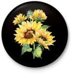 printfashion napraforgó - Kitűző, hűtőmágnes - Fekete (13925634)