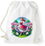 printfashion Magyar lány tavaszi virágok közt - Sportzsák, Tornazsák - Fehér (15886381)