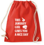 printfashion Ez a januári csaj szép napot kíván neked - Sportzsák, Tornazsák - Piros (1365979)