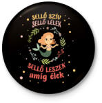printfashion Hableány leszek amíg élek - Kitűző, hűtőmágnes - Fekete (13847966)