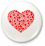 printfashion szivek - Kitűző, hűtőmágnes - Fehér (3083753)