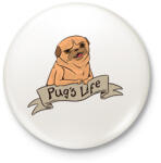 printfashion Pug's life - Kitűző, hűtőmágnes - Fehér (12039121)