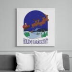 printfashion Karácsony - Télapó szánon - Vászonkép - Fehér (6638967)