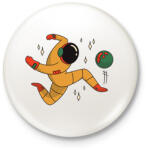 printfashion Űrhajós focista - Kitűző, hűtőmágnes - Fehér (6257800)