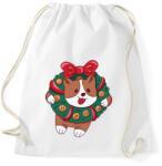 printfashion Karácsonyi corgi - Sportzsák, Tornazsák - Fehér (10140452)