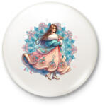 printfashion Fiatal lány télen - Kitűző, hűtőmágnes - Fehér (15460049)