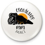 printfashion Csodálatos papa maci - Kitűző, hűtőmágnes - Fehér (6609580)