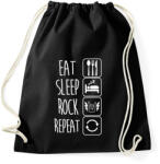 printfashion Eat Sleep Rock Repeat - Sportzsák, Tornazsák - Fekete (1324261)
