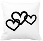 printfashion Black hearts - Párnahuzat, Díszpárnahuzat - Fehér (2187962)