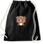 printfashion Kutyus zsebben páros minta - pizza - Sportzsák, Tornazsák - Fekete (14134381)