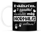 printfashion 2 gyerekkel ezelőtt normális voltam - Bögre - Fekete (13844568)