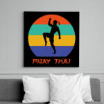 printfashion Muay Thai - Harcművészet - Vászonkép - Fekete (7570205)