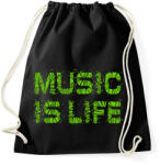 printfashion Music is life - Sportzsák, Tornazsák - Fekete (1339338)