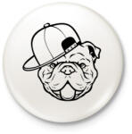 printfashion Bulldog sapiban fekete - Kitűző, hűtőmágnes - Fehér (7360129)