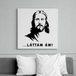 printfashion láttam ám! - Vicces Jézus feliratos minta - Vászonkép - Fehér (12035121)