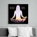 printfashion Benső béke - Meditáló nő - Vászonkép - Fekete (6875734)