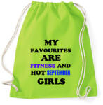printfashion A kedvenceim a fitnessz és a jó szeptemberi születésű csajok - Sportzsák, Tornazsák - Limezöld (1409877)