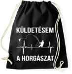 printfashion Küldetésem a horgászat - Sportzsák, Tornazsák - Fekete (970883)