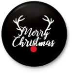 printfashion Merry Christmas - Rudolph - Kitűző, hűtőmágnes - Fekete (9678134)