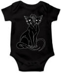 printfashion Két fejű cica - Baba Body - Fekete (13634470)