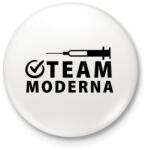 printfashion Team Moderna - Kitűző, hűtőmágnes - Fehér (4890488)