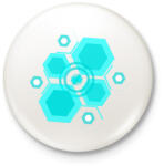 printfashion bluehexagon - Kitűző, hűtőmágnes - Fehér (4059577)