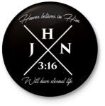 printfashion János 3: 16 - Kitűző, hűtőmágnes - Fekete (3092177)