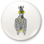 printfashion Hipster Zebra - Kitűző, hűtőmágnes - Fehér (3079085)