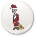 printfashion Bad Santa - Kitűző, hűtőmágnes - Fehér (3077285)