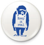 printfashion Keep it real - Banksy graffiti - Kitűző, hűtőmágnes - Fehér (7100647)