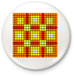 printfashion kockás minta 02 - Kitűző, hűtőmágnes - Fehér (10861722)